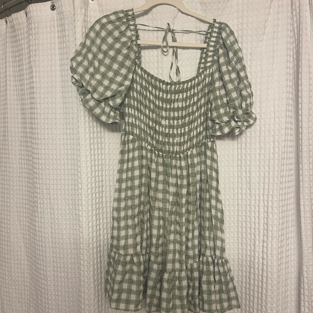 gingham mini dress